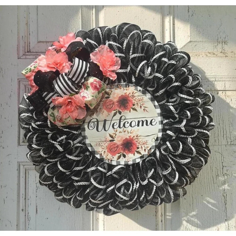 Colorful Welcome Handmade Wreath